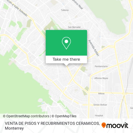 Mapa de VENTA DE PISOS Y RECUBRIMIENTOS CERAMICOS
