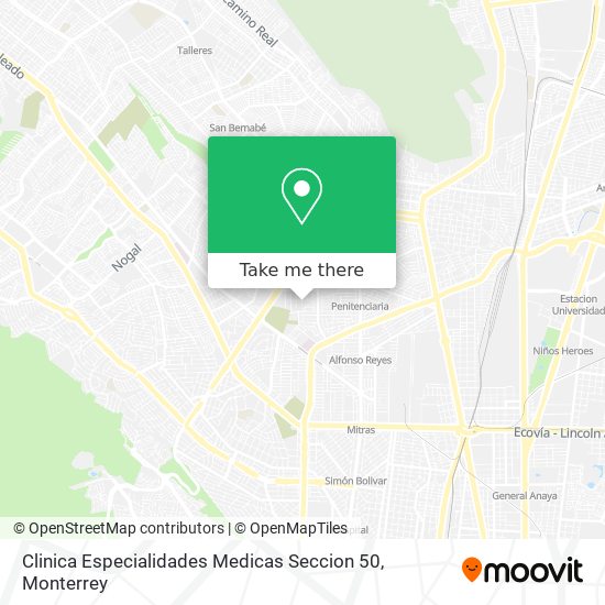 Clinica Especialidades Medicas Seccion 50 map