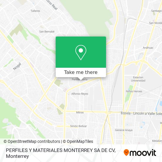 PERFILES Y MATERIALES MONTERREY SA DE CV map
