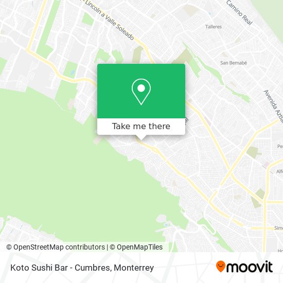 Koto Sushi Bar - Cumbres map