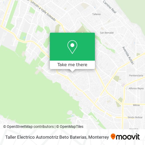 Taller Electrico Automotríz Beto Baterias map