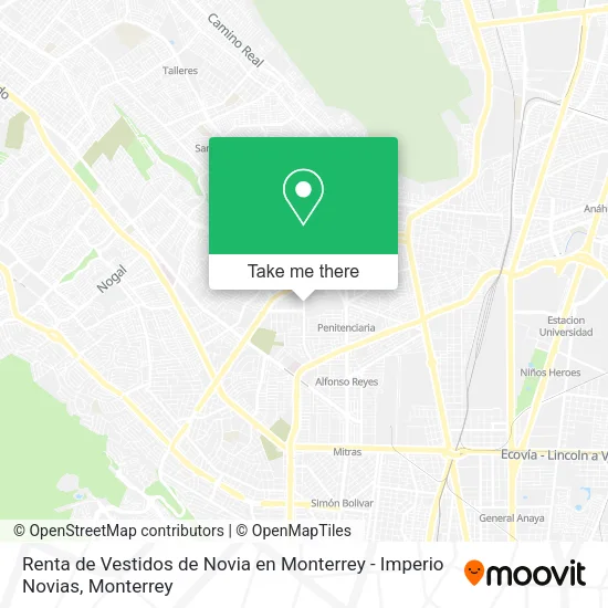 Renta de Vestidos de Novia en Monterrey - Imperio Novias map