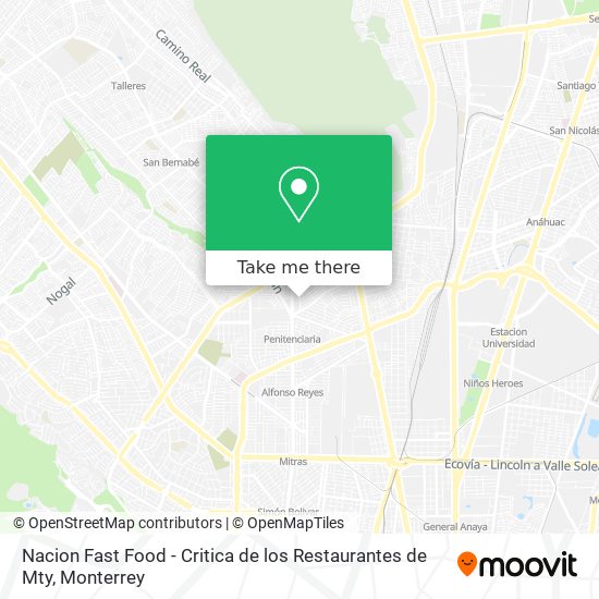 Nacion Fast Food - Critica de los Restaurantes de Mty map