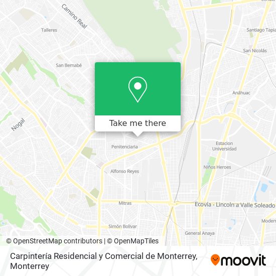 Carpintería Residencial y Comercial de Monterrey map