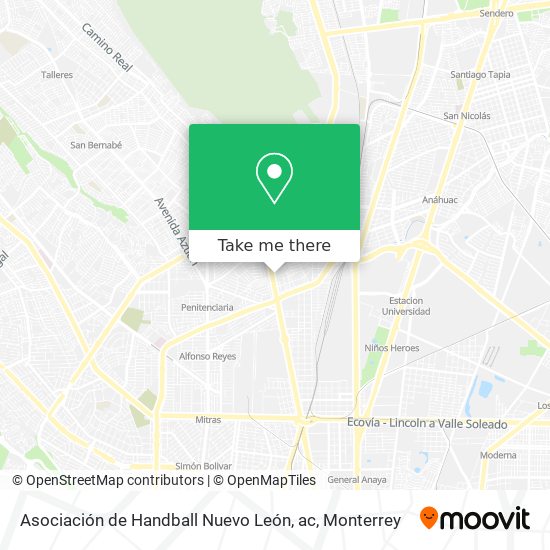 Mapa de Asociación de Handball Nuevo León, ac