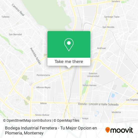 Mapa de Bodega Industrial Ferretera - Tu Mejor Opcion en Plomeria