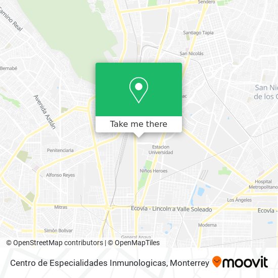 Centro de Especialidades Inmunologicas map