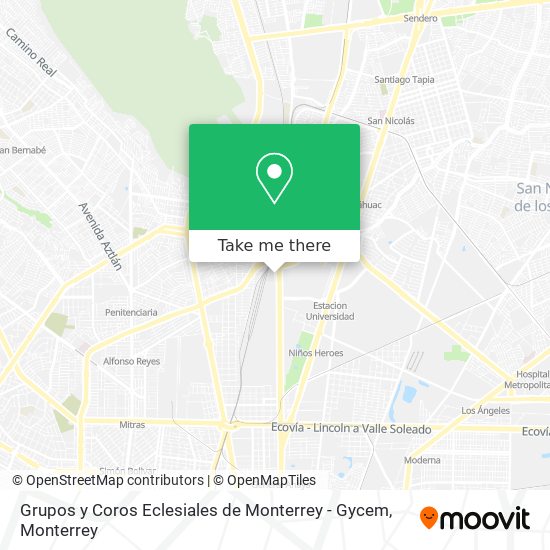 Grupos y Coros Eclesiales de Monterrey - Gycem map