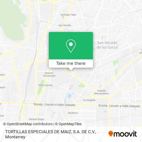 TORTILLAS ESPECIALES DE MAIZ, S.A. DE C.V. map