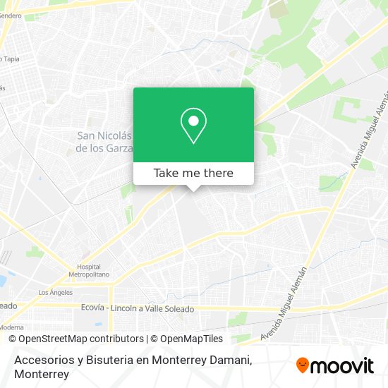 Mapa de Accesorios y Bisuteria en Monterrey Damani