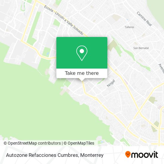 Autozone Refacciones Cumbres map