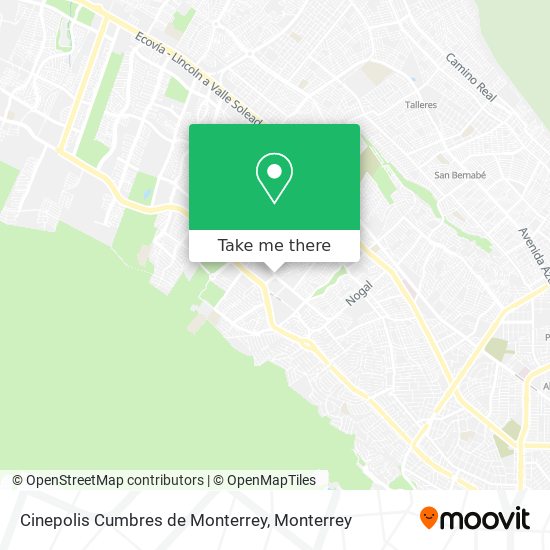 Mapa de Cinepolis Cumbres de Monterrey
