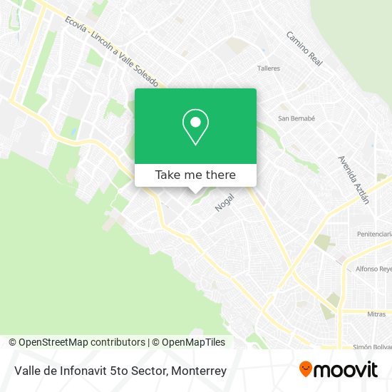 Valle de Infonavit 5to Sector map