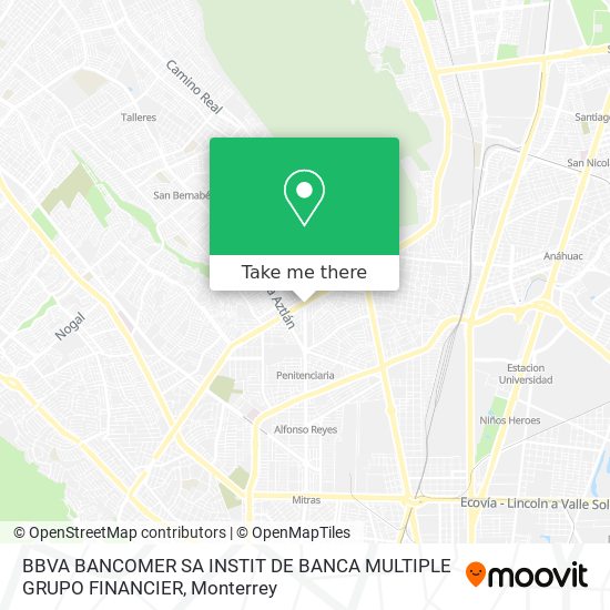 BBVA BANCOMER SA INSTIT DE BANCA MULTIPLE GRUPO FINANCIER map