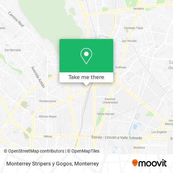 Mapa de Monterrey Stripers y Gogos