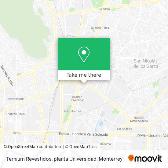 Mapa de Ternium Revestidos, planta Universidad