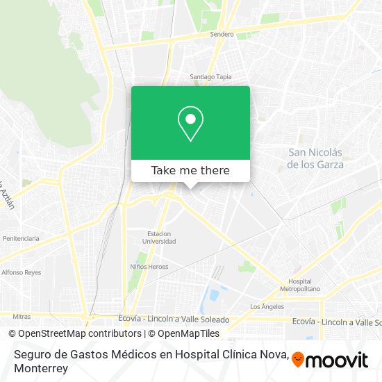 Seguro de Gastos Médicos en Hospital Clínica Nova map