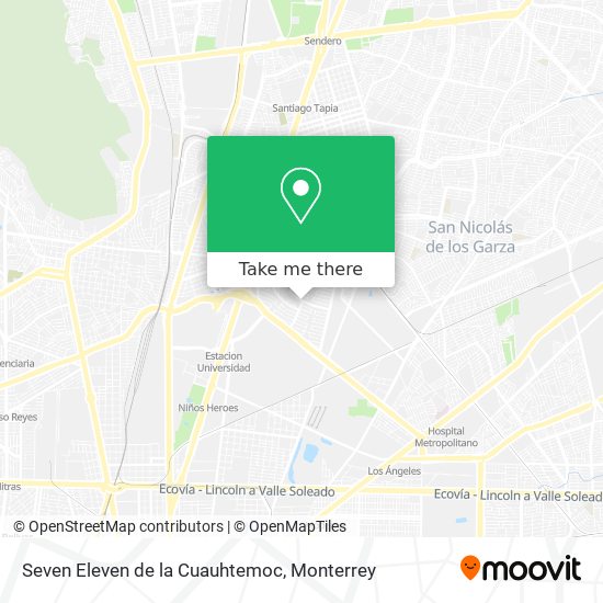 Mapa de Seven Eleven de la Cuauhtemoc