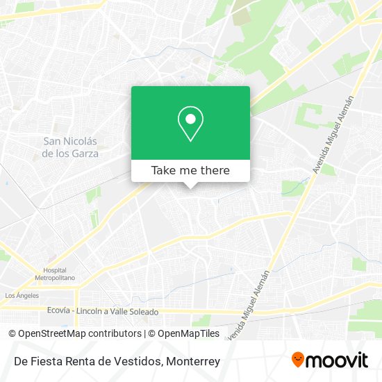 De Fiesta Renta de Vestidos map