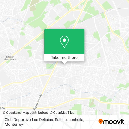 Mapa de Club Deportivo Las Delicias. Saltillo, coahuila