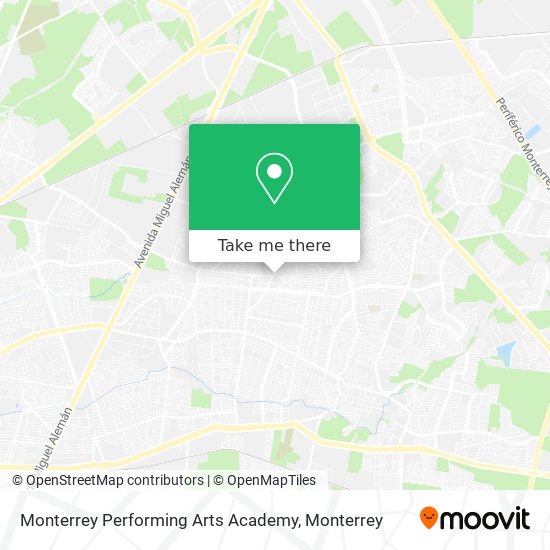 Mapa de Monterrey Performing Arts Academy
