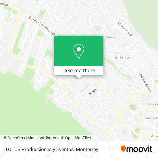 Mapa de LOTUS Producciones y Eventos