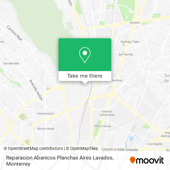 Mapa de Reparacion Abanicos Planchas Aires Lavados