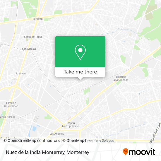Nuez de la India Monterrey map