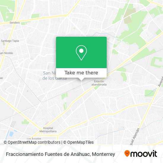 Mapa de Fraccionamiento Fuentes de Anáhuac