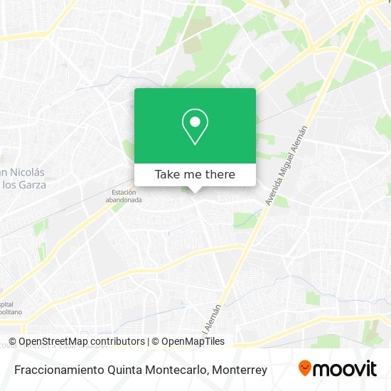 Fraccionamiento Quinta Montecarlo map