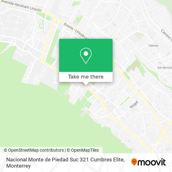Mapa de Nacional Monte de Piedad Suc 321 Cumbres Elite
