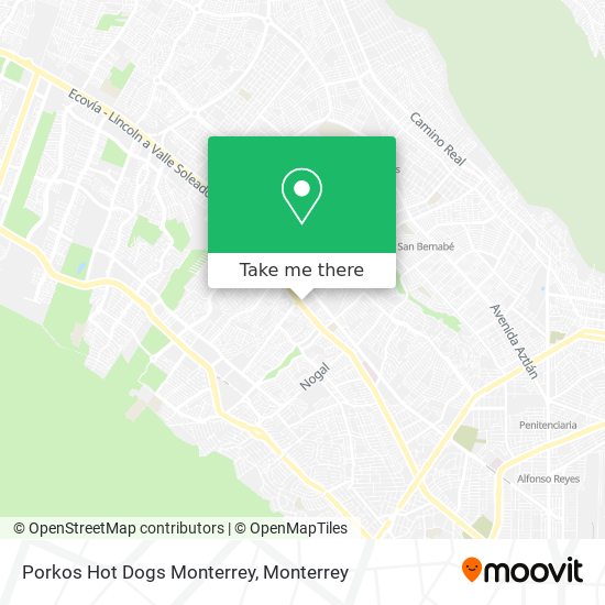 Porkos Hot Dogs Monterrey map