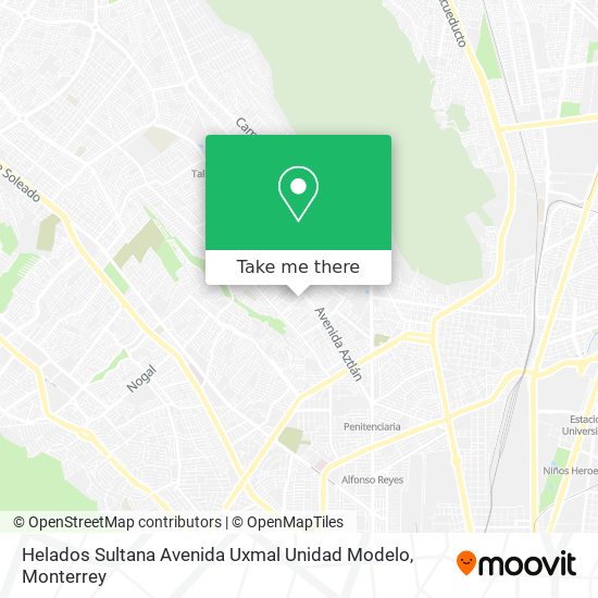 Mapa de Helados Sultana Avenida Uxmal Unidad Modelo
