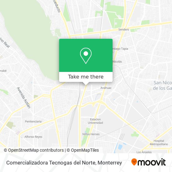 Mapa de Comercializadora Tecnogas del Norte
