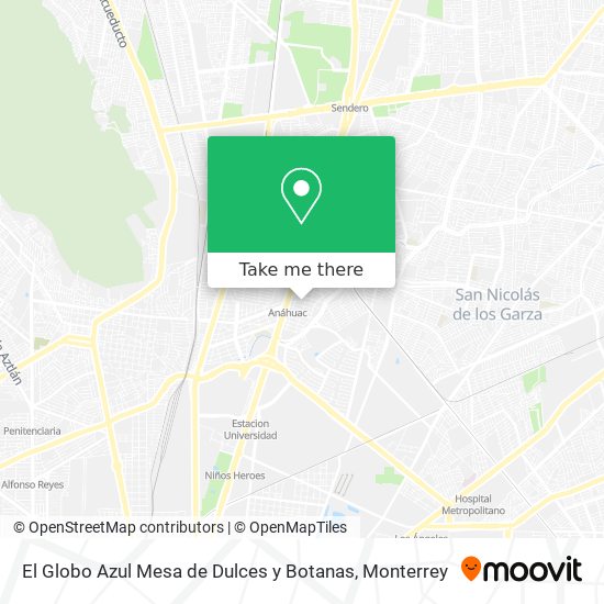 El Globo Azul Mesa de Dulces y Botanas map