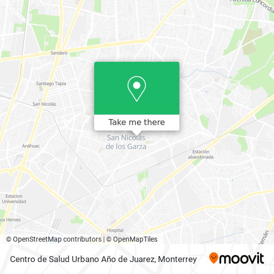 Centro de Salud Urbano Año de Juarez map