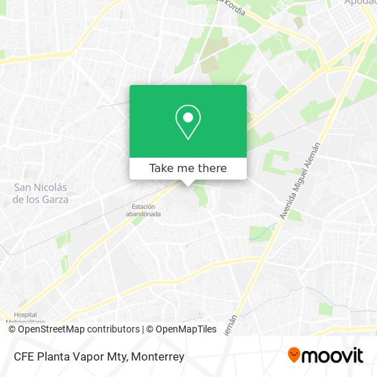 CFE Planta Vapor Mty map