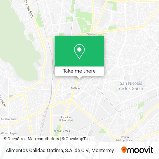 Mapa de Alimentos Calidad Optima, S.A. de C.V.