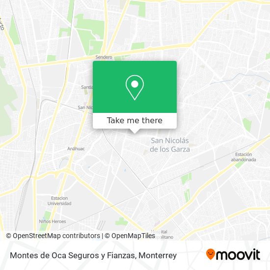 Mapa de Montes de Oca Seguros y Fianzas