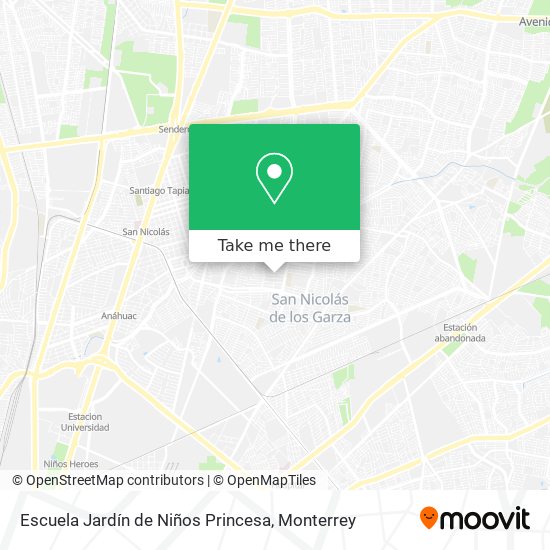 Mapa de Escuela Jardín de Niños Princesa