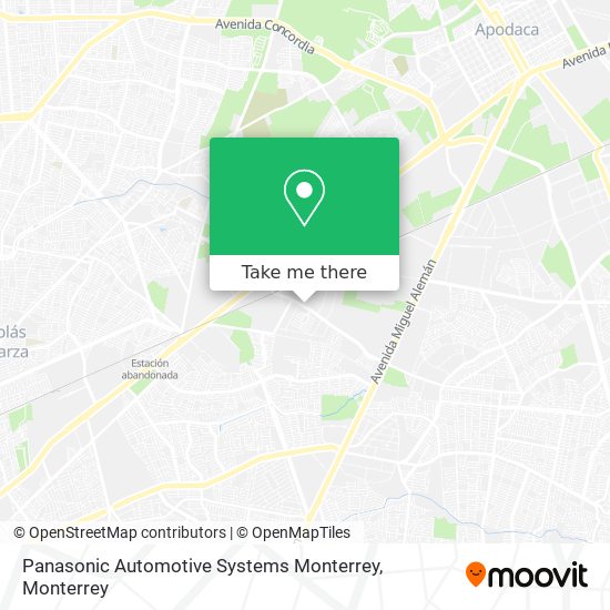 Mapa de Panasonic Automotive Systems Monterrey