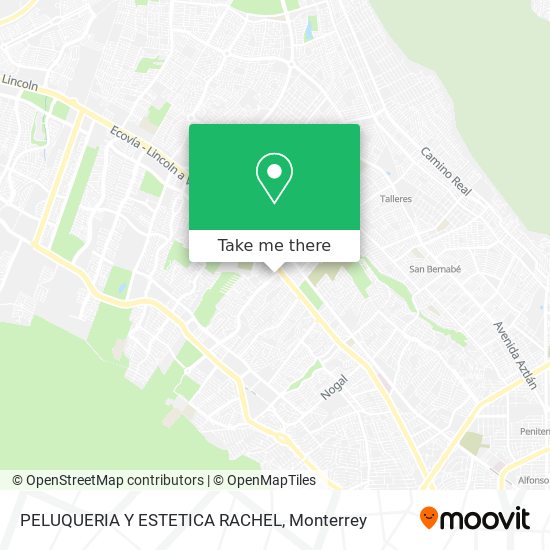 PELUQUERIA Y ESTETICA RACHEL map
