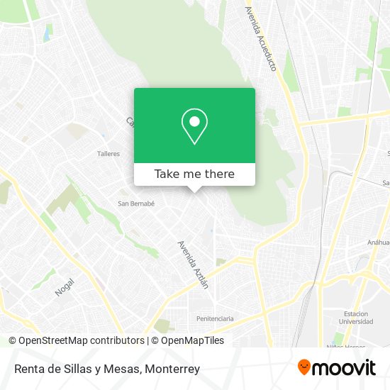 Renta de Sillas y Mesas map