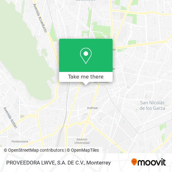 Mapa de PROVEEDORA LWVE, S.A. DE C.V.