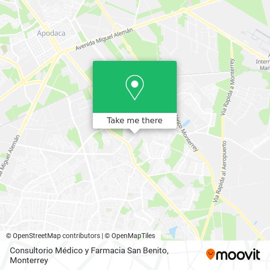 Mapa de Consultorio Médico y Farmacia San Benito