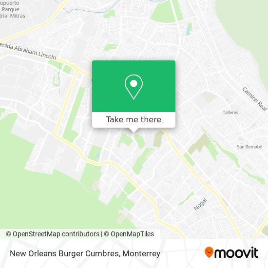 New Orleans Burger Cumbres map