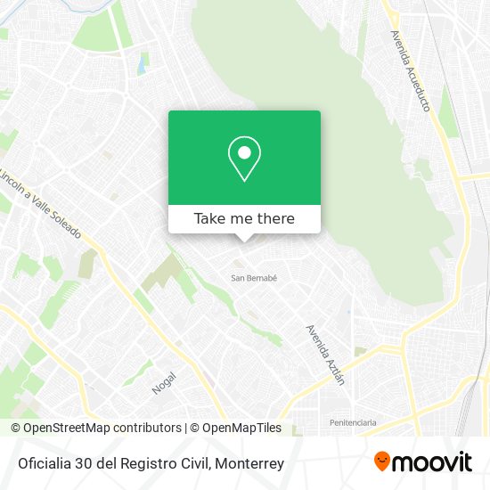 Mapa de Oficialia 30 del Registro Civil