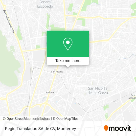 Regio Translados SA de CV map