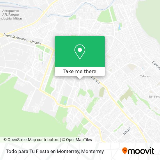 Todo para Tu Fiesta en Monterrey map