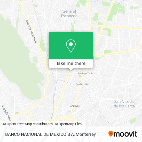 BANCO NACIONAL DE MEXICO S A map